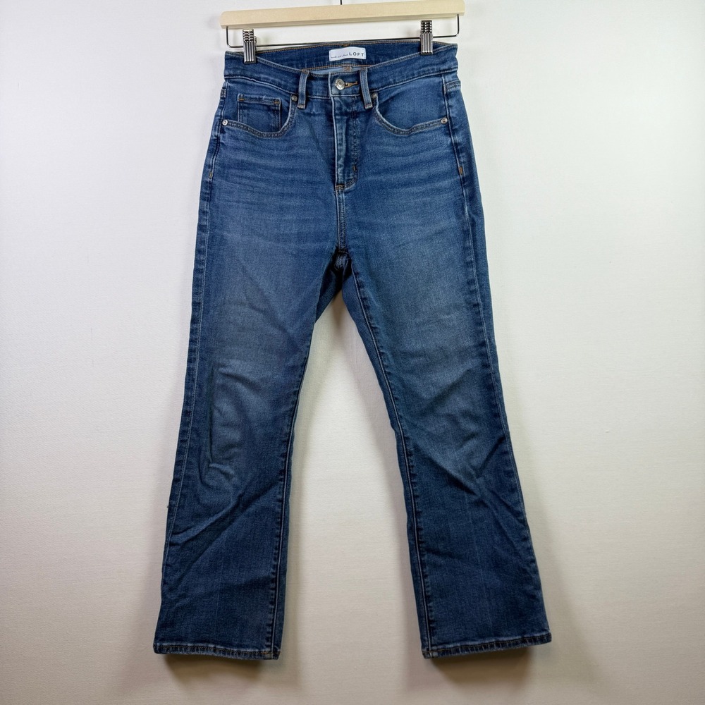 LOFT Blue The Kick Crop High Rise Petite Jeans 27/4P